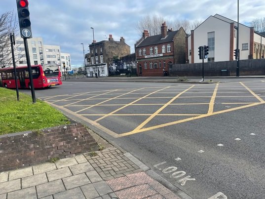 image of a yellow box junction near stanton way