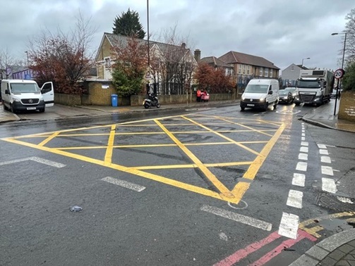 Image showing Brockley Rise with St Germain yellow box junction