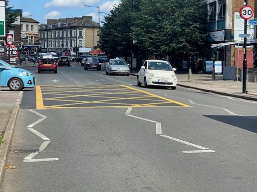 yellow box junction at burnt ash taunton road