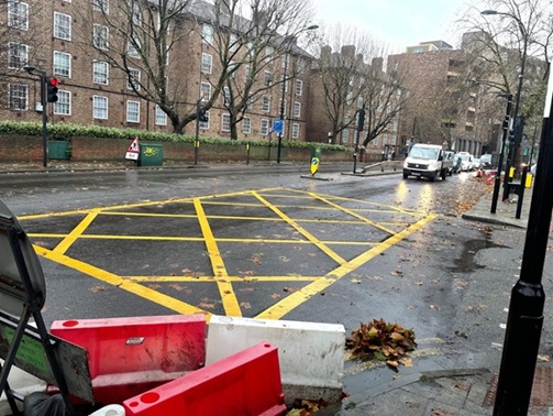 Image showing Deptford Church Street with Giffin Street yellow box junction