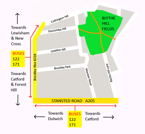 Map of Blyth Hill Fields