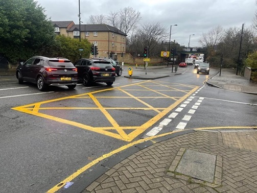 Image showing Southend Lane with Moremead Road Yellow box junction