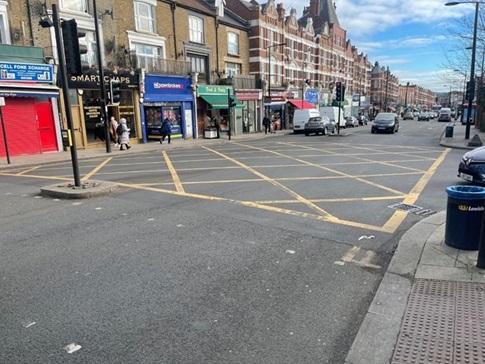 image of a yellow box junction at newlands park in sydenham